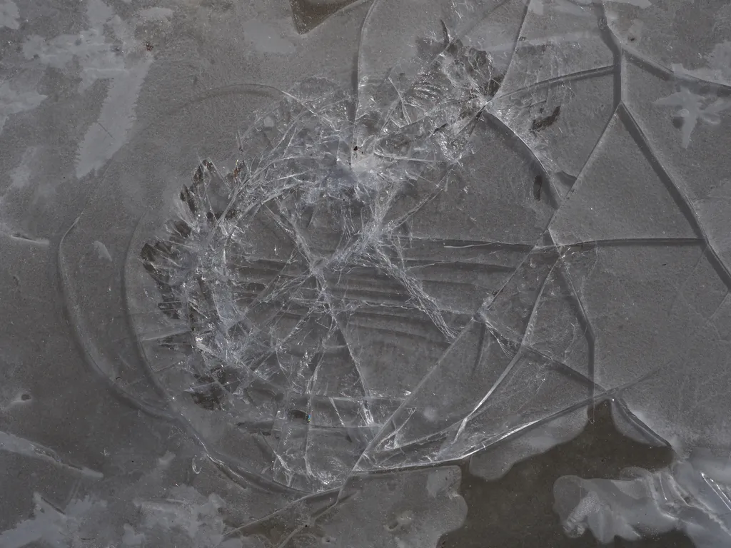 a large frozen puddle