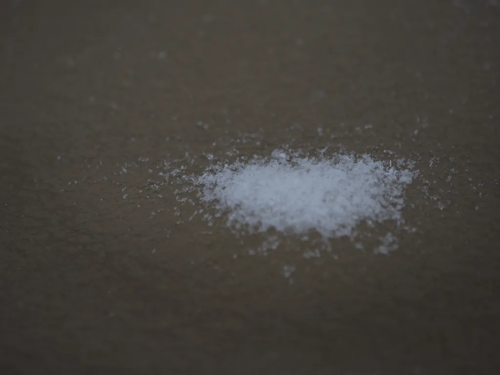 fresh snow on a slushy puddle