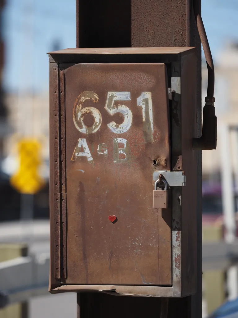 a utility box on a pole
