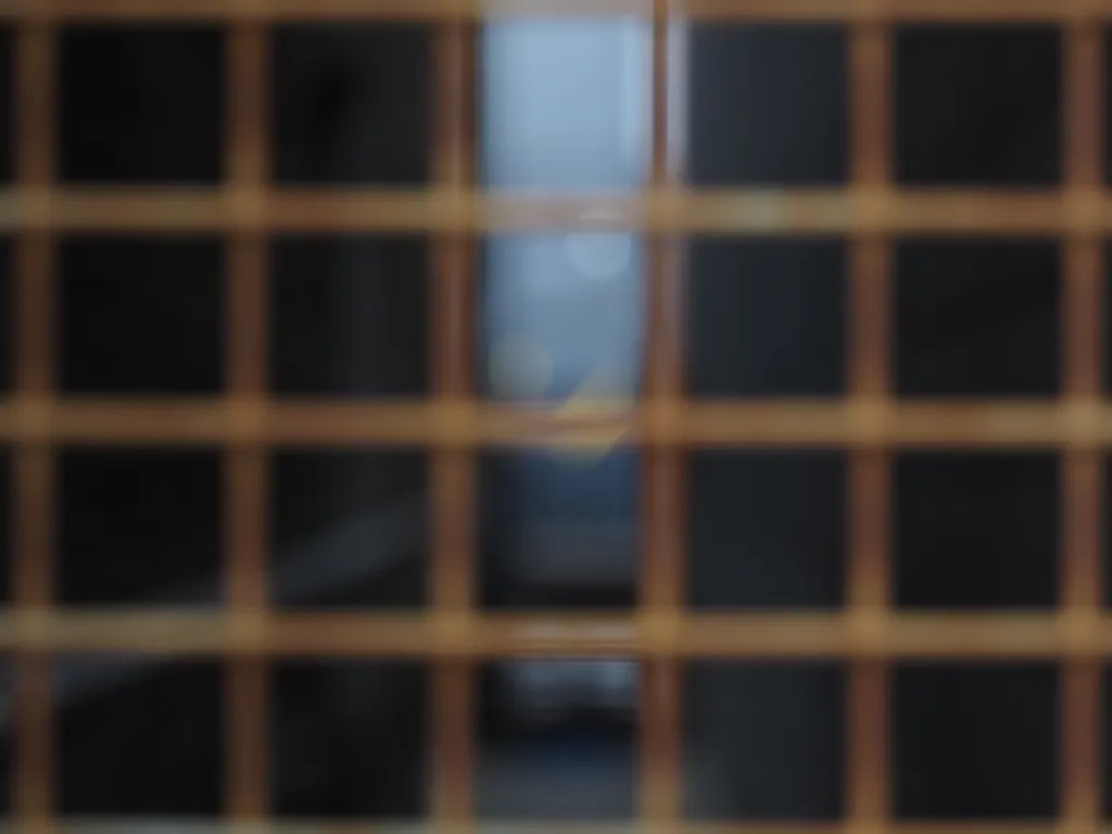 a fenced in area between two buildings