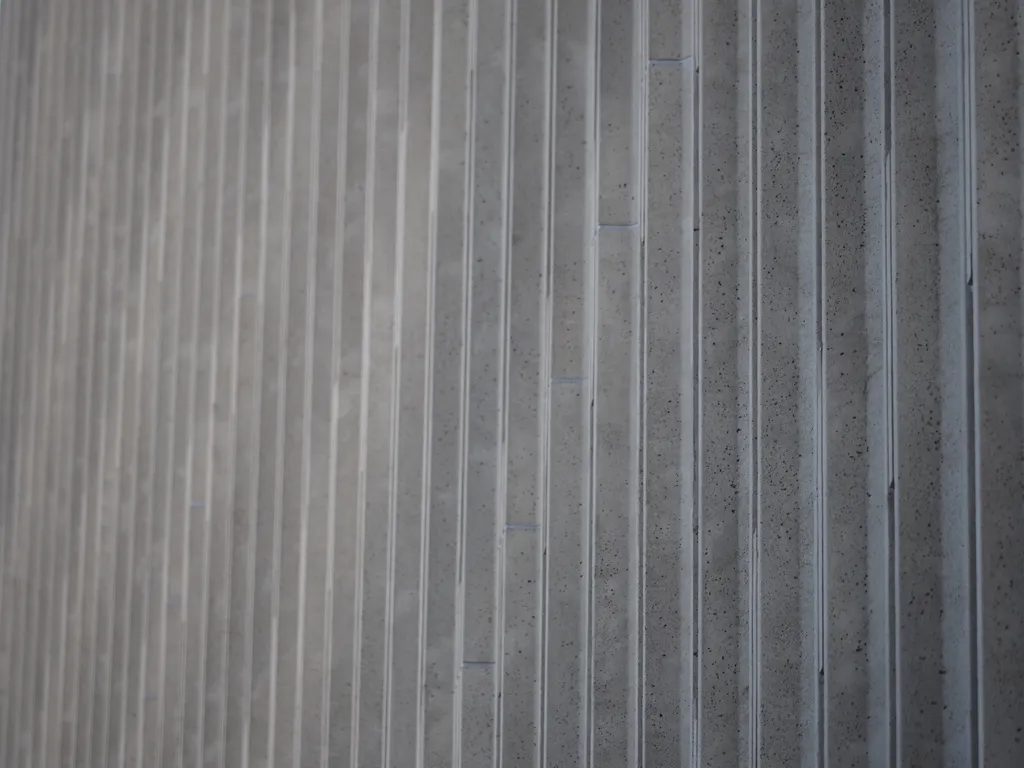 a ridged concrete wall