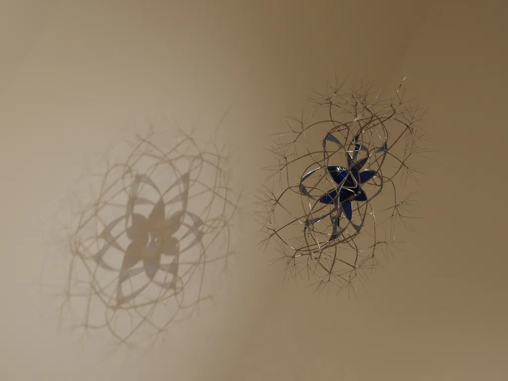 metal wire and glass sculptures