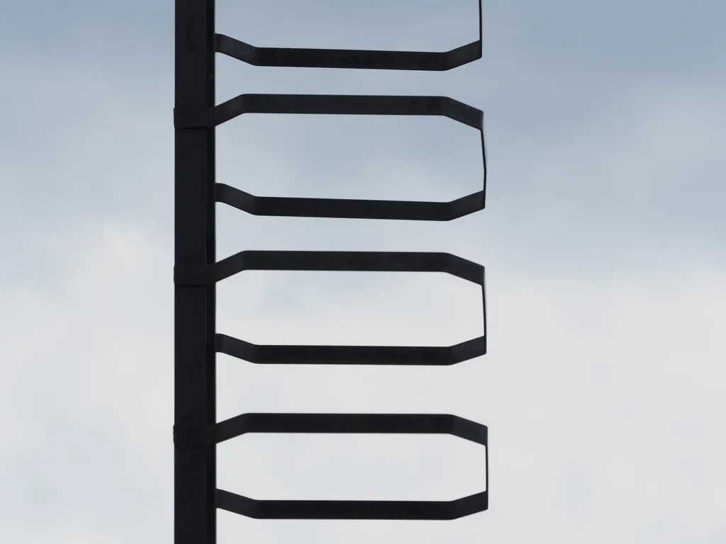 a ladder to a security camera