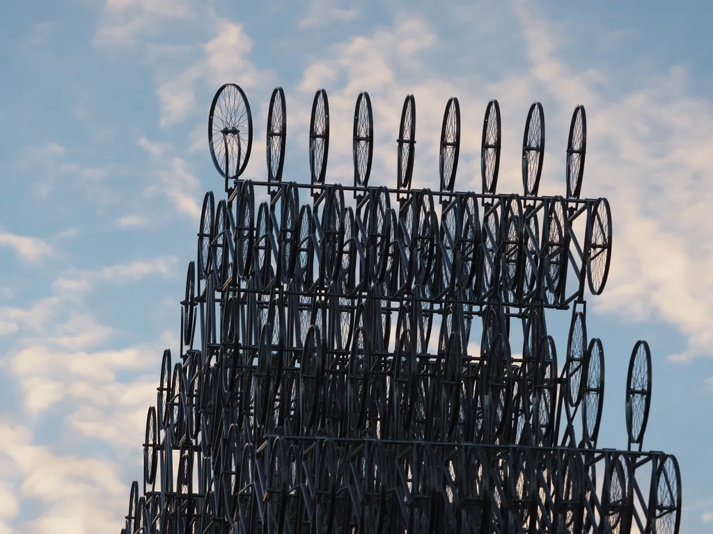 rows of bicycle frames