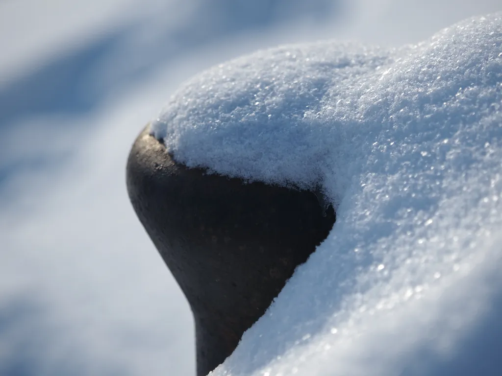 fresh snow by a river