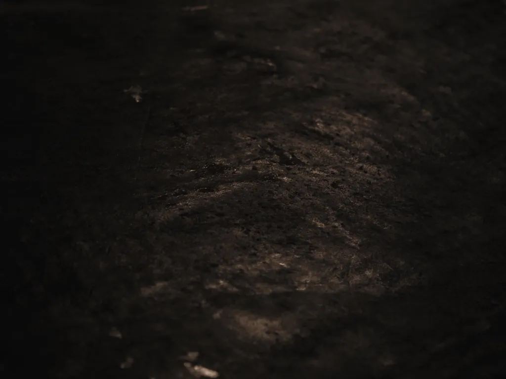 light reflecting on ice at night