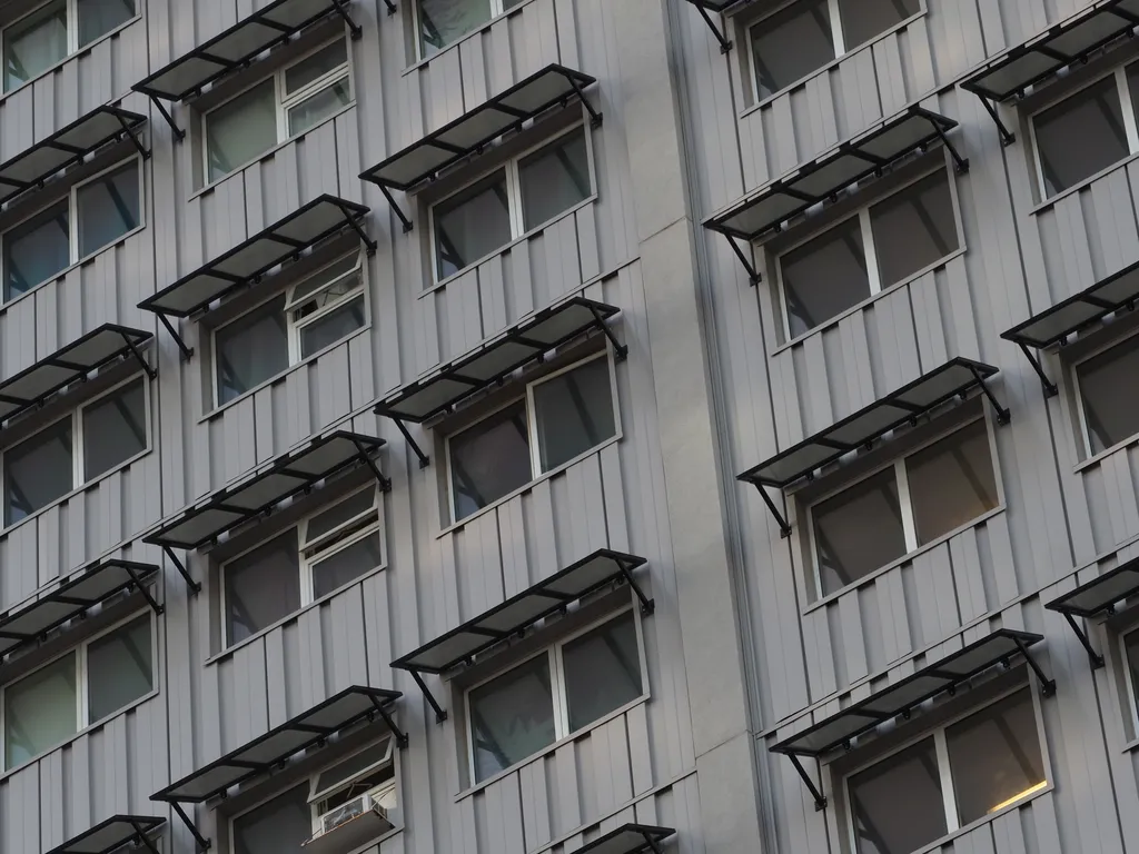 windows on an apartment building