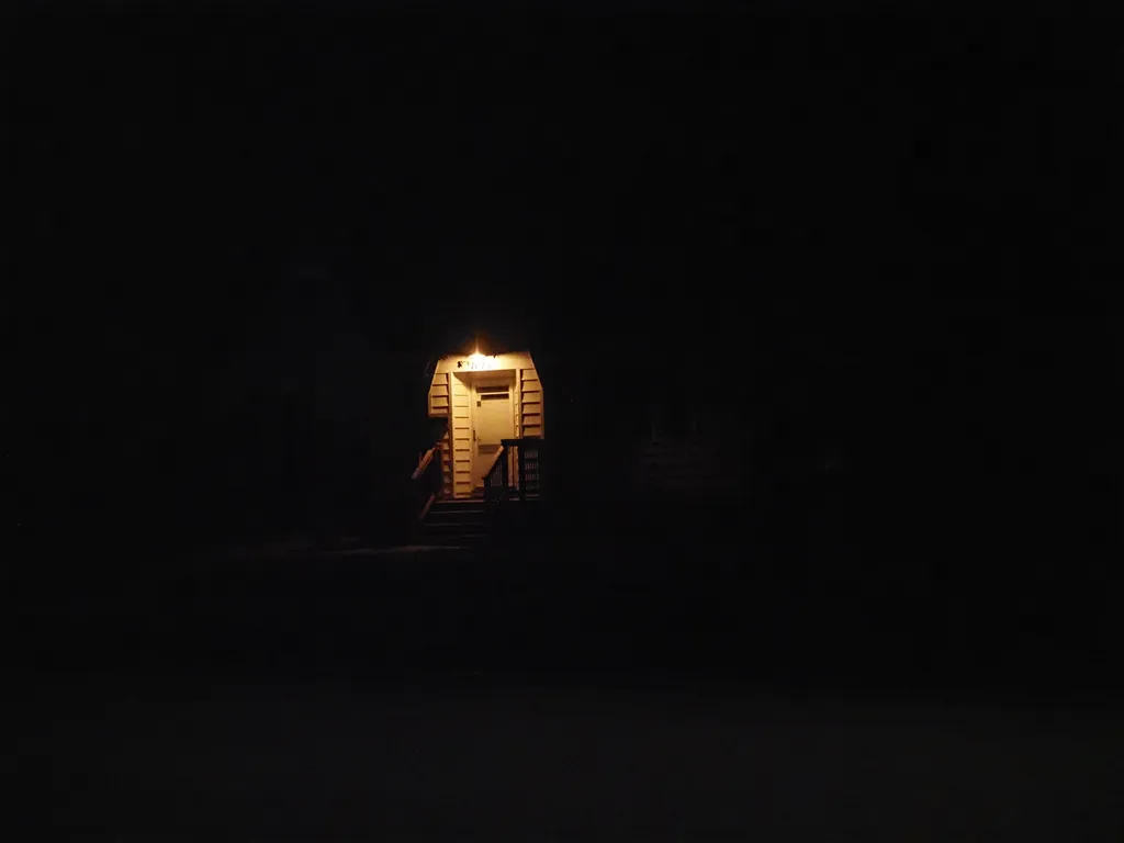a house at night